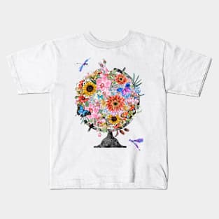 Floral Globe Kids T-Shirt